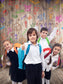 Back to School Crayon Doodle Wood Backdrop M5-86