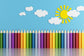 Colorful Pencil Sun Cloud Cartoon Backdrop