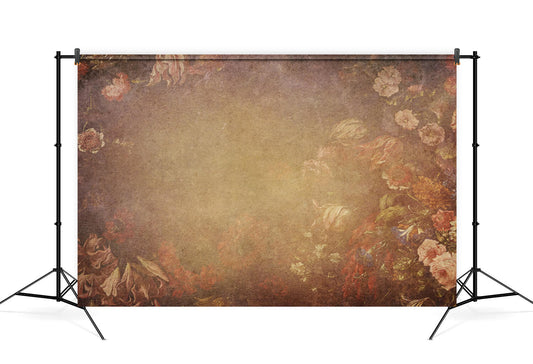 Old Master Abstract Textured Floral Backdrop