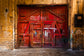 Vintage Red Barn Door Brick Wall Backdrop M6-116