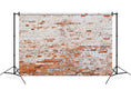 Retro White Red Brick Wall Backdrop M6-118 – Dbackdrop
