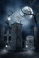 Halloween Moon Night Horror Grave Backdrop