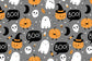 Halloween Cartoon Pumpkin Ghost Candy Backdrop