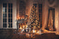 Christmas Cozy Evening Decorated Room Backdrop