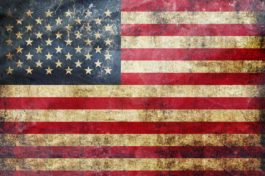 American Flag Vintage Wall Photo Booth Backdrop M6-14