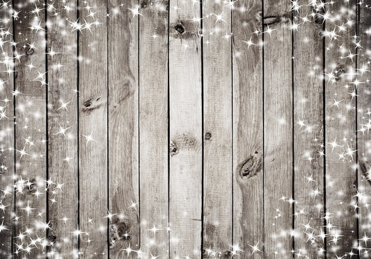 Retro Wood Wall Snowflake Stars Backdrop M6-153