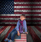 American Flag Brick Wall 4th of July Backdrop M6-17