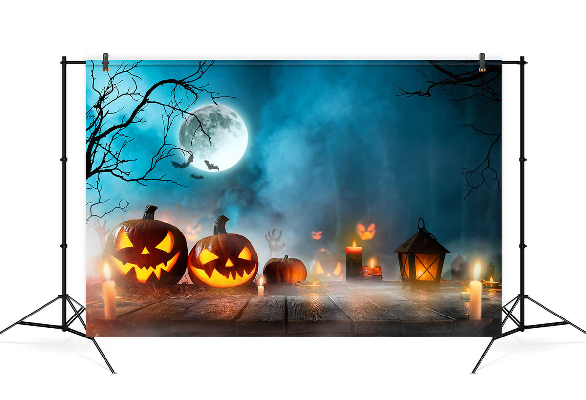 Spooky Night Full Moon Halloween Backdrop M6-33