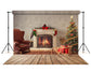 Merry Christmas Living Room Fireplace Backdrop M6-41