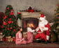 Merry Christmas Living Room Fireplace Backdrop M6-41