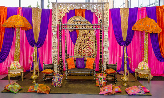Colourful Drapes Curtain Indian Wedding Backdrop M6-42