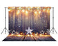 Christmas Backdrop Stars Lights Wood Background M6-88
