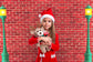 Christmas Red Brick Wall Lights Photo Backdrop M7-02