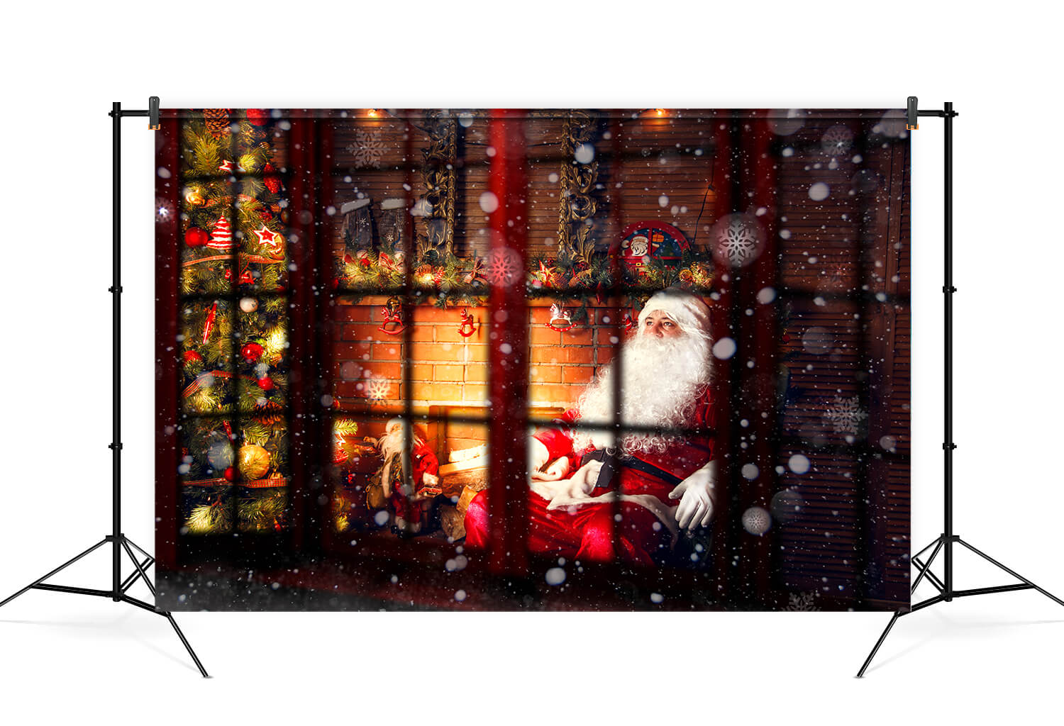 Snowy Christmas Santa Claus Photo Backdrop M7-08 – Dbackdrop