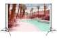 Dreamy Doll Pink Beach House Pool Backdrop M7-100