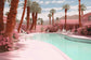 Dreamy Doll Pink Beach House Pool Backdrop