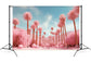 Fashion Doll Pink Beach Palm Tree Backdrop M7-104