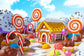 Candy Land Gingerbread House Xmas Backdrop M7-10