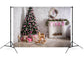Christmas Tree Pink Socks Fireplace Backdrop M7-12