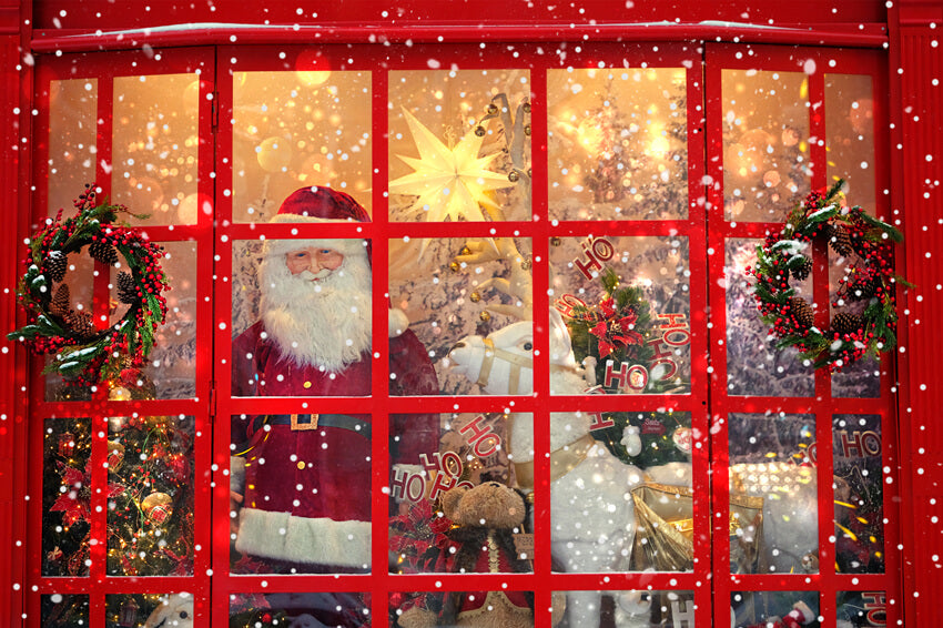 Christmas Santa Claus Shop Window Backdrop M7-14