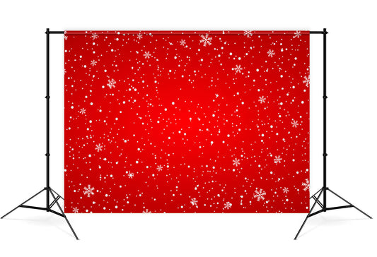 Snowflake Winter Christmas Red Backdrop M7-48