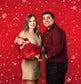 Snowflake Winter Christmas Red Backdrop M7-48
