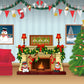 Christmas Decorated Living Room Cartoon Backdrop M7-49