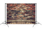 Retro Brick Wall Wood Floor Photo Backdrop M7-77