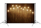 Rustic Wood Wall Backdrop with Light Bulbs M7-80