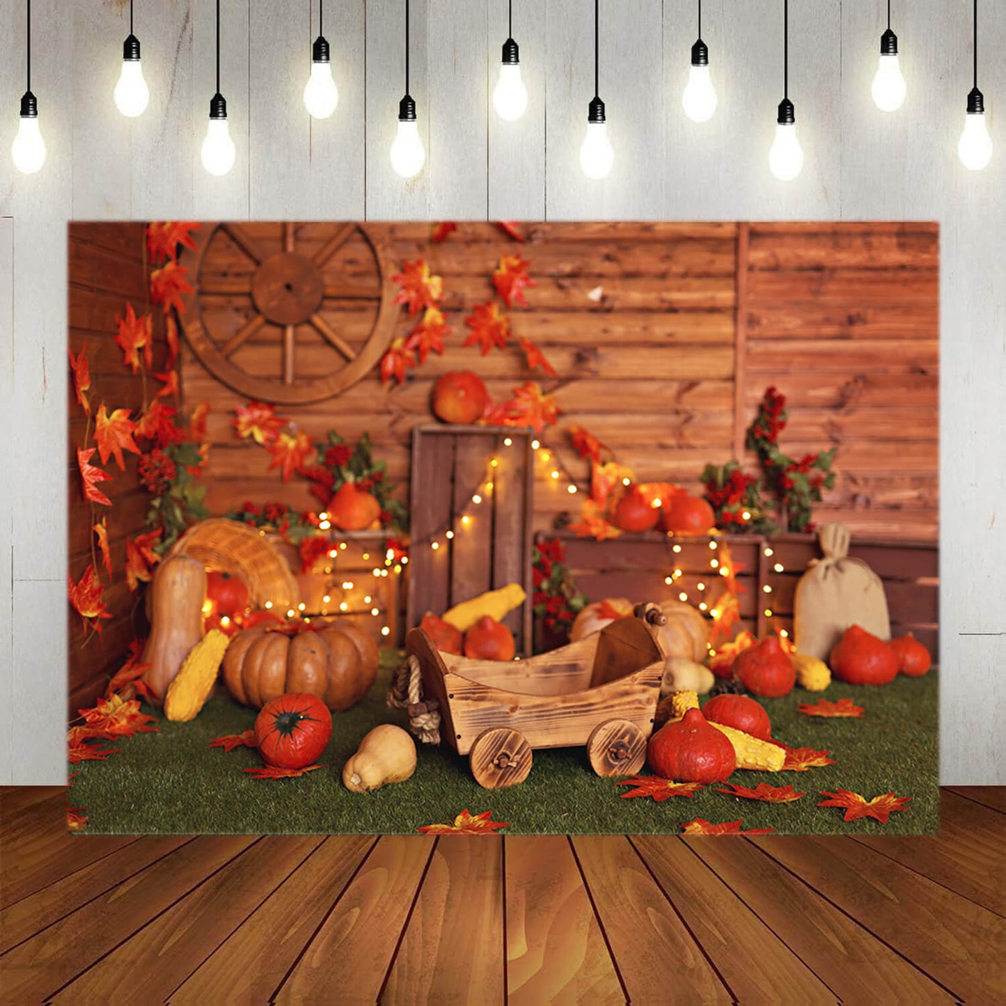Thanksgiving Pumpkins Autumn Photography Backdrop M7-82