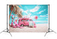 Fantasy Dolly Pink Bus Beach Photography Backdrop M7-88