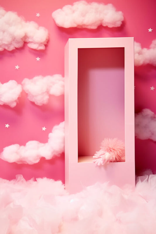 Pink Fantasy Doll Box Dreamy Clouds Backdrop 