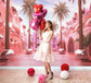 Fashion Doll Pink Princess House Backdrop M7-96
