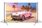 Summer Beach Pink Car Fashion Doll Backdrop M7-99