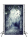 Gothic Gate Bats Moon Night Halloween Backdrop M8-02