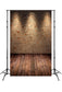 Retro Brick Wall Lights Wood Floor Backdrop M8-07