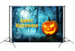 Halloween Pumpkin With Evil Grin Backdrop M8-13
