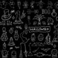 Halloween Doodle Hand Drawn Blackboard Backdrop M8-16