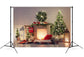 Beautiful Fireplace Fir Decor Christmas Backdrop M8-20