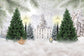 Christmas Snow Forest Lights Photography Backdrop