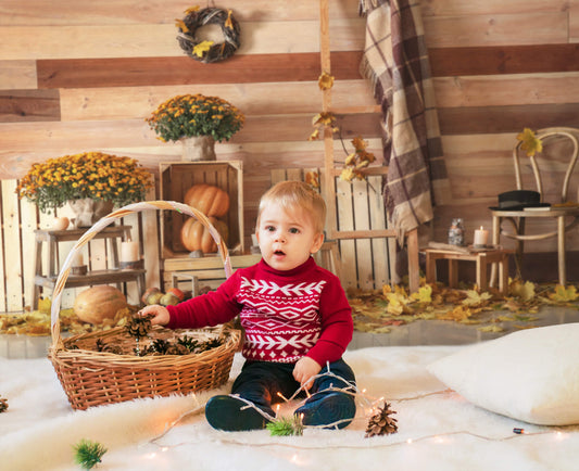 Autumn Harvest Pumpkins Photography Backdrop M8-32