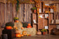 Haystack Pumpkin Maple Leaves Autumn Backdrop M8-33