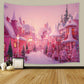 Pink Winter Christmas Town Street Backdrop M8-42
