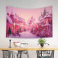 Pink Winter Christmas Town Street Backdrop M8-42