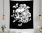 Drawn Gothic Floral Skull Halloween Backdrop M8-44