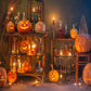 Spooky Interior Halloween Pumpkins Backdrop M8-48