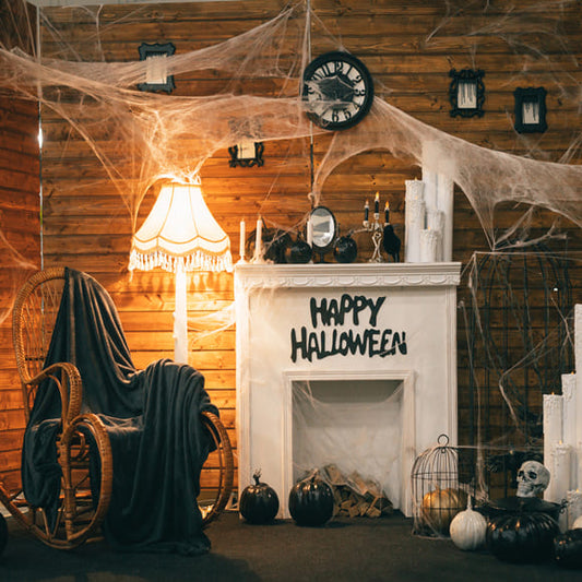 Halloween Scary Room Spider Web Backdrop M8-49