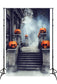 Mysterious Forest Castle Stairs Pumpkin Backdrop M8-59