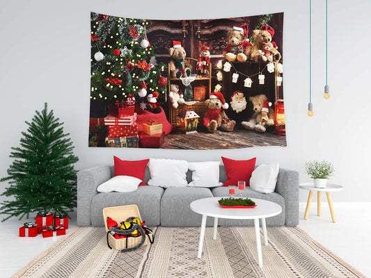Christmas Teddy Bears Decoration Wall Tapestry BUY 2 GET 1 FREE