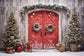 Christmas Decoration Red Door Backdrop